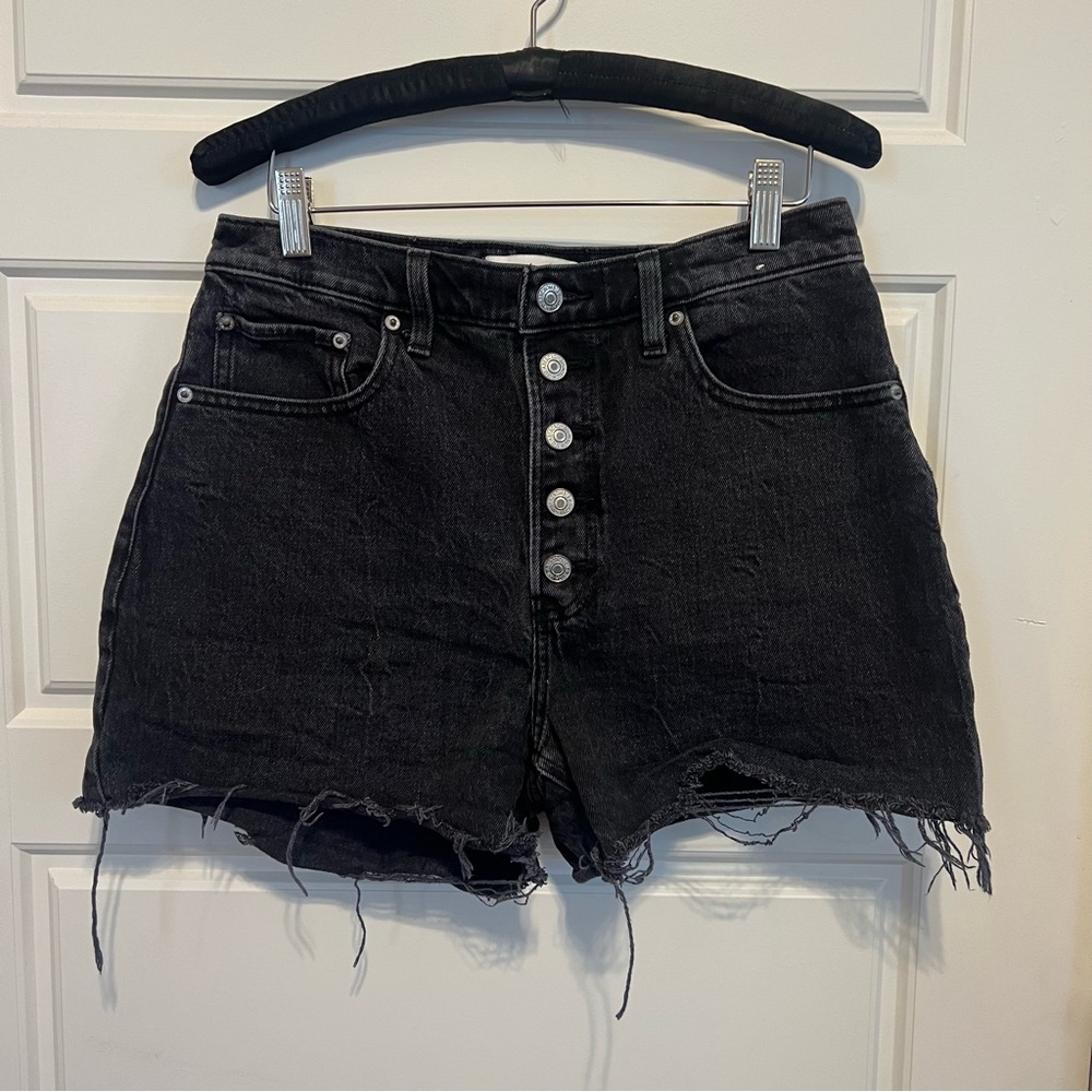 Abercrombie & Fitch High Rise 4 in Black Jean Shorts
